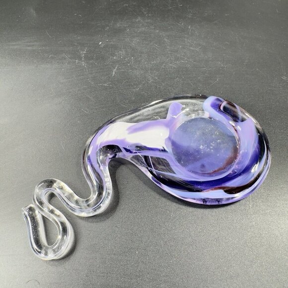 Vintage Hofgut Sternen Studio Art Glass Votive Candle Holder Swirl Shape Decor - Picture 11 of 12